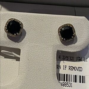 Madison L 14K white gold earrings diamond frame 4 3/5 ct lab grown bought 2020